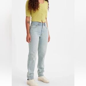 Levi’s 501 ‘81 Jeans High Waist Tapered Leg Light Blue size 28 faint lined